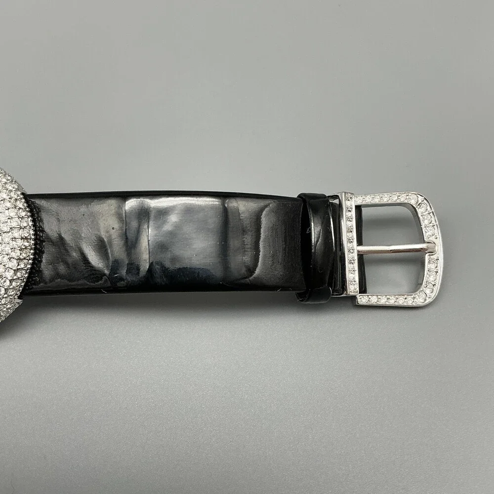 Jean Dousset Womens Watch 36mm White Dial Crystal Bezel Silver Tone New Battery